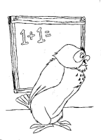 A coloring page of winnie the pooh - owl